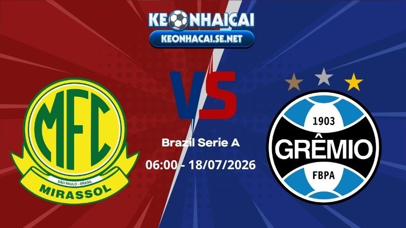 Soi Kèo Mirassol vs Gremio 06h00 18/07/2026 - Brazil Serie A